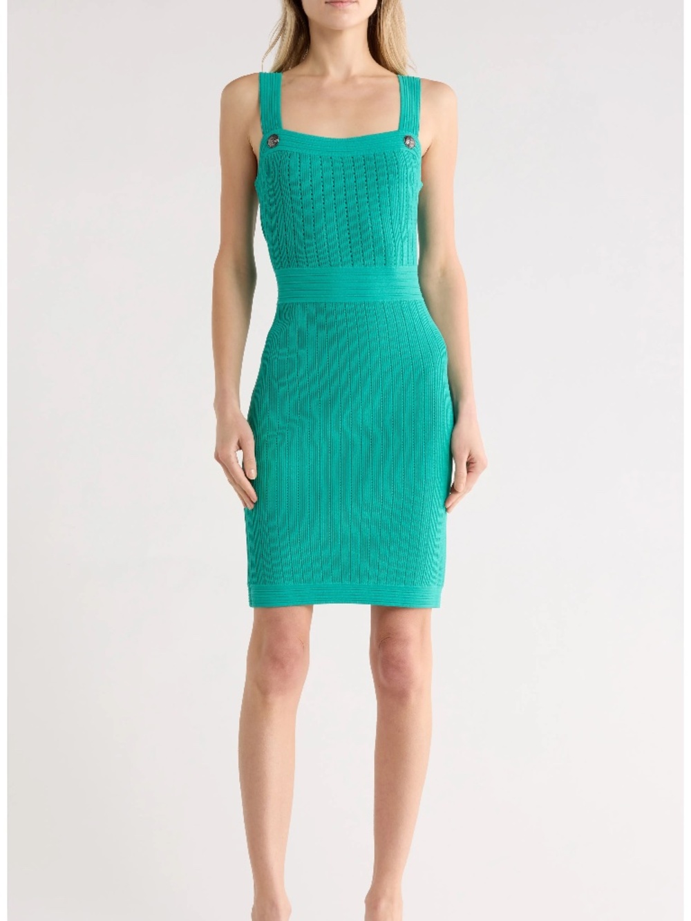 L'AGENCE Rehannin Pointelle Knit Minidress XS Dress X-Small Green LAGOON NWT